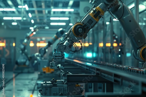 AIdriven automation streamlines manufacturing processes, reducing errors and increasing production efficiency, a significant leap forward in industrial operations, background concept