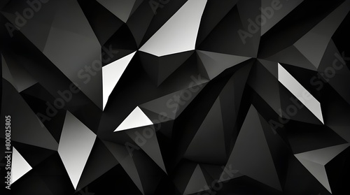 Abstract dark background Geometric shapes black and white .Generative AI
