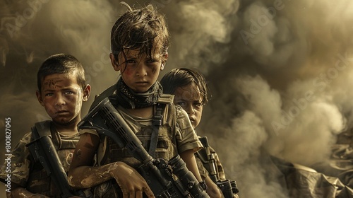 a group of child soldiers holding firearms