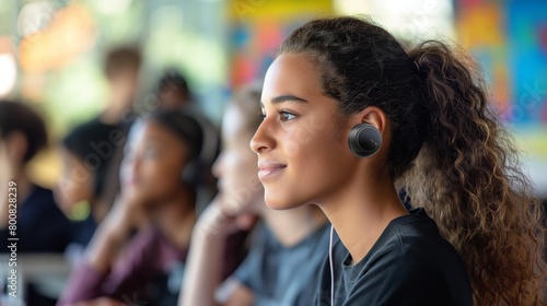 Elegant AI earpiece empowers students and educators to communicate effortlessly, enhancing classroom engagement and efficiency