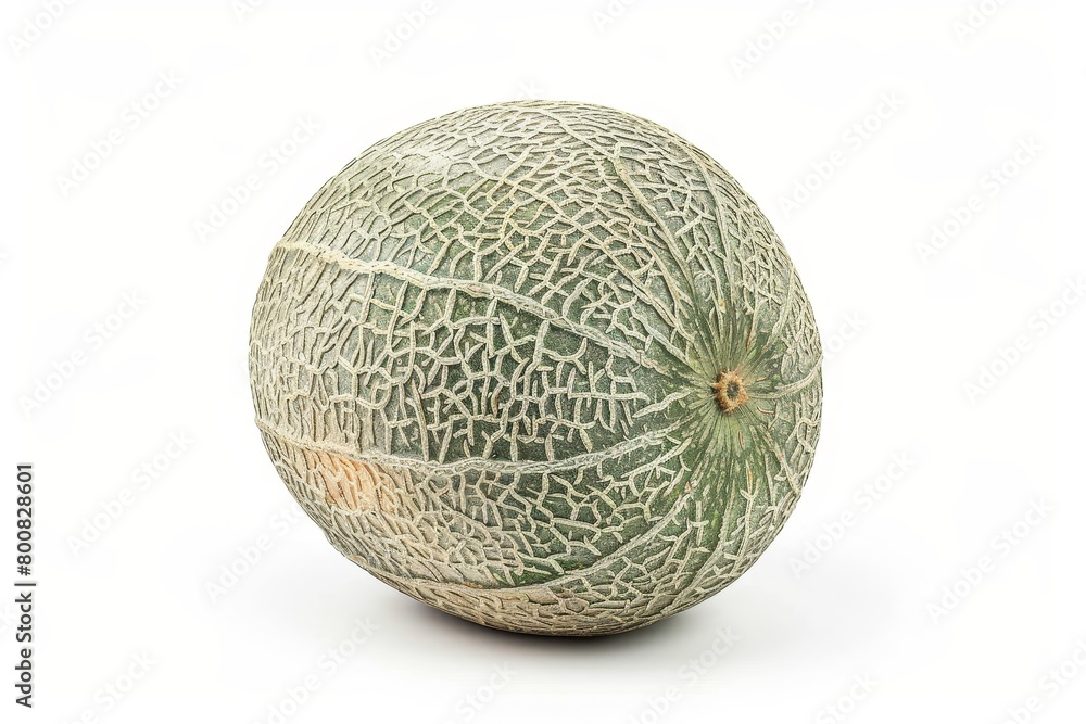 Cantaloupe melon on white background in focus Cantaloupe melon on white background in focus