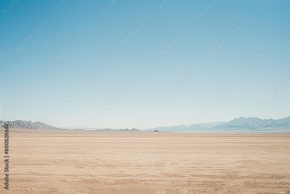 Fototapeta premium Vast Expanse of Desert Surrounding Area 51, With No Signs of Human Habitation For Miles Around, Creating an Atmosphere of Isolation And Secrecy, Generative AI