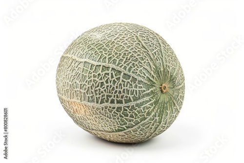 Cantaloupe melon on white background in focus