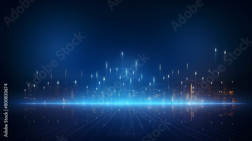 Abstract blue tech background with glowing elements