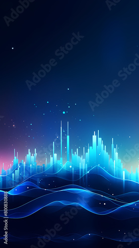 Abstract blue tech background with glowing elements