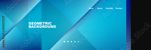 A symmetrical geometric background featuring shades of azure, aqua, and electric blue with triangle shapes inspired by the sky and air travel. Font style reminiscent of windshields