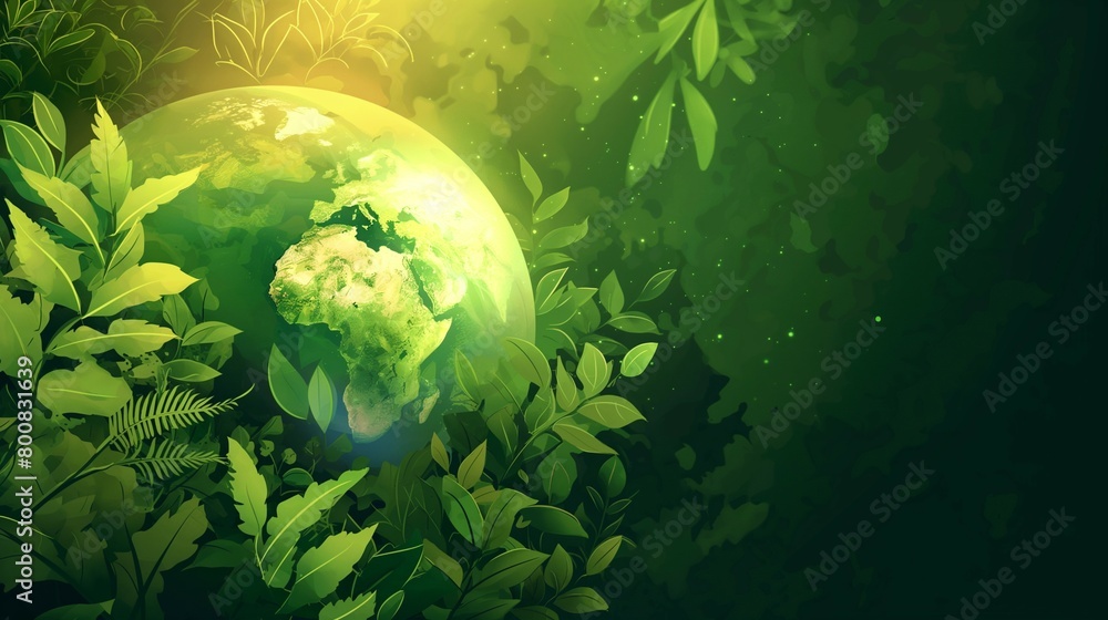 Obraz premium Earth Eco Hand Painting Background Illustration