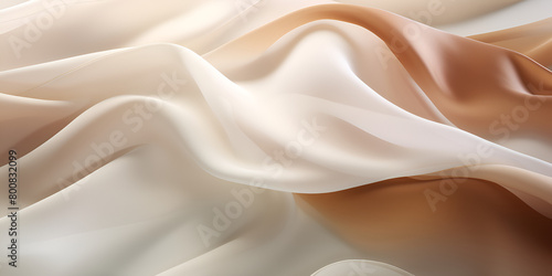 Soft Fabric Folds in Beige and White Shades Textiles Comfort with skin background
 photo