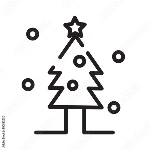 Pine Snow Tree Line Icon