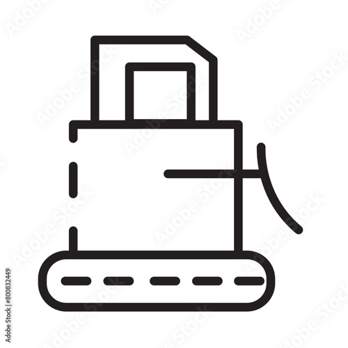 Winter Xmas Snowplow Line Icon