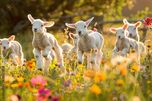 lambs frolicking photo