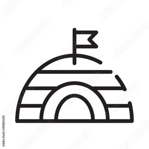 Alpine Winter Eskimo Line Icon