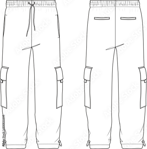Cargo pant technical CAD