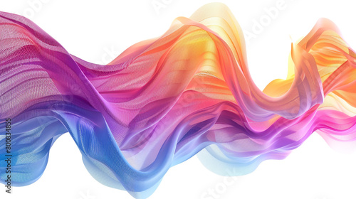 Visualize the future of augmented reality applications in various industries using lively gradient lines in a single wave style isolated on solid white background