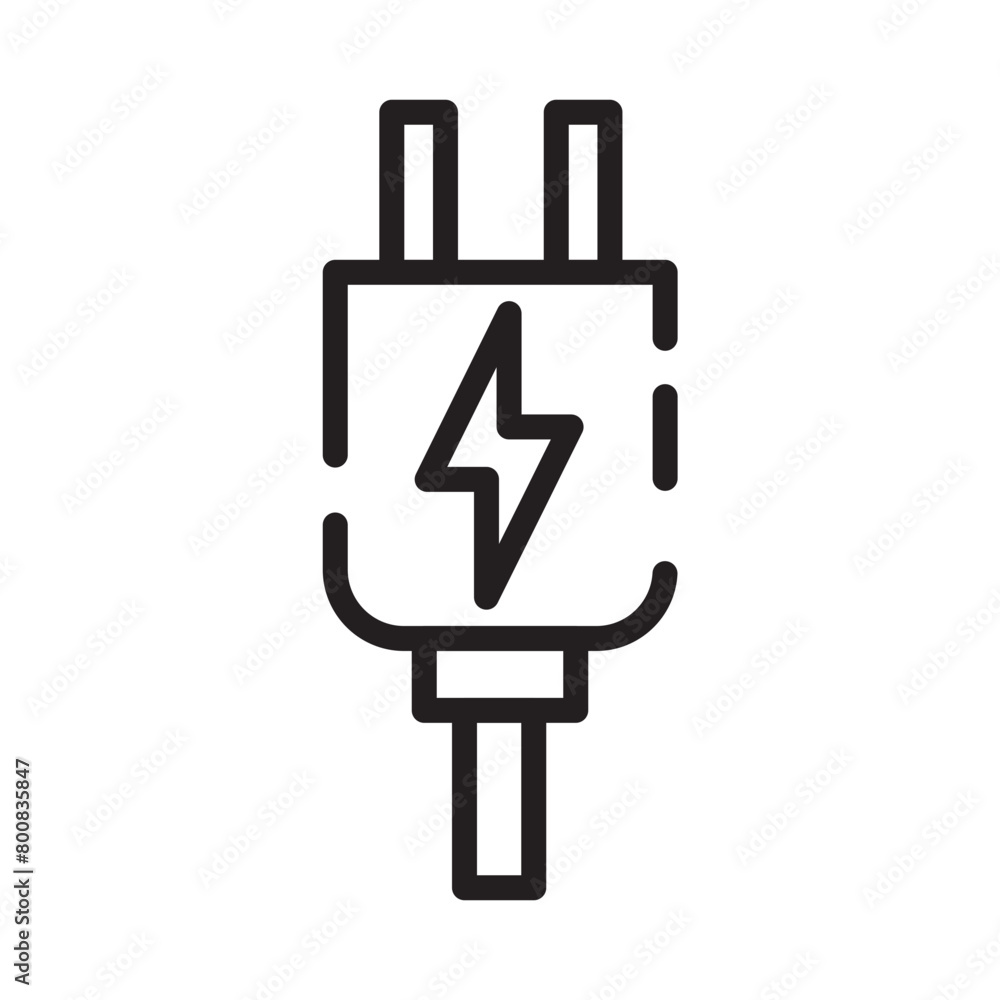 Power Plug Socket Line Icon Power Plug Socket Line Icon