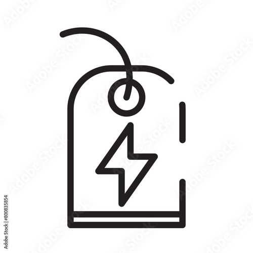 Power Sign Tag Line Icon