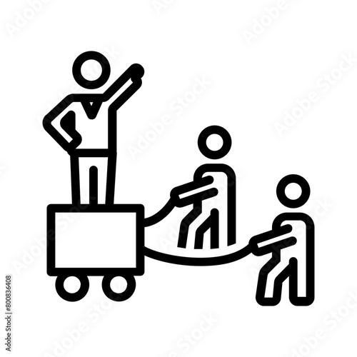 Vector black line icon for Servant leader