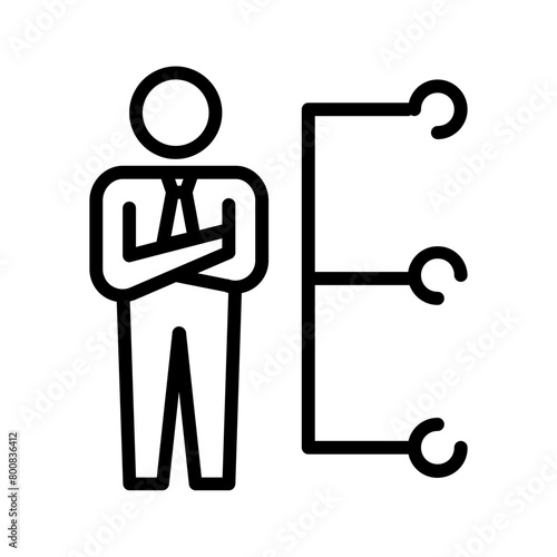 Vector black line icon for Ramification