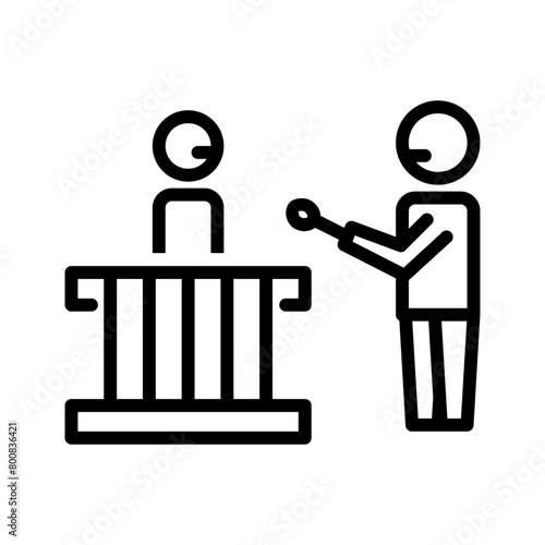 Vector black line icon for Witness interview