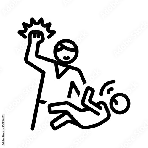 Vector black line icon for Violent offenders