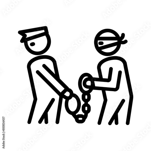 Vector black line icon for Arrest