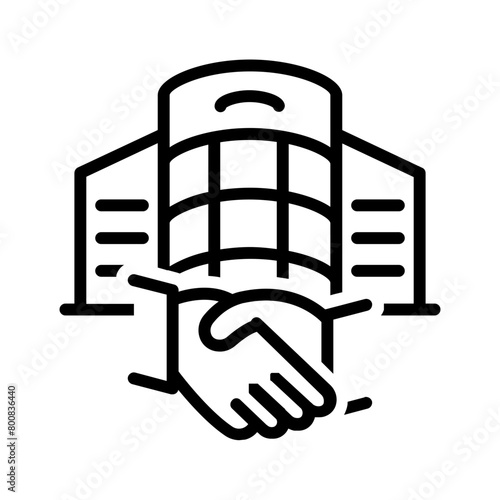 Vector black line icon for Commercial brokerage