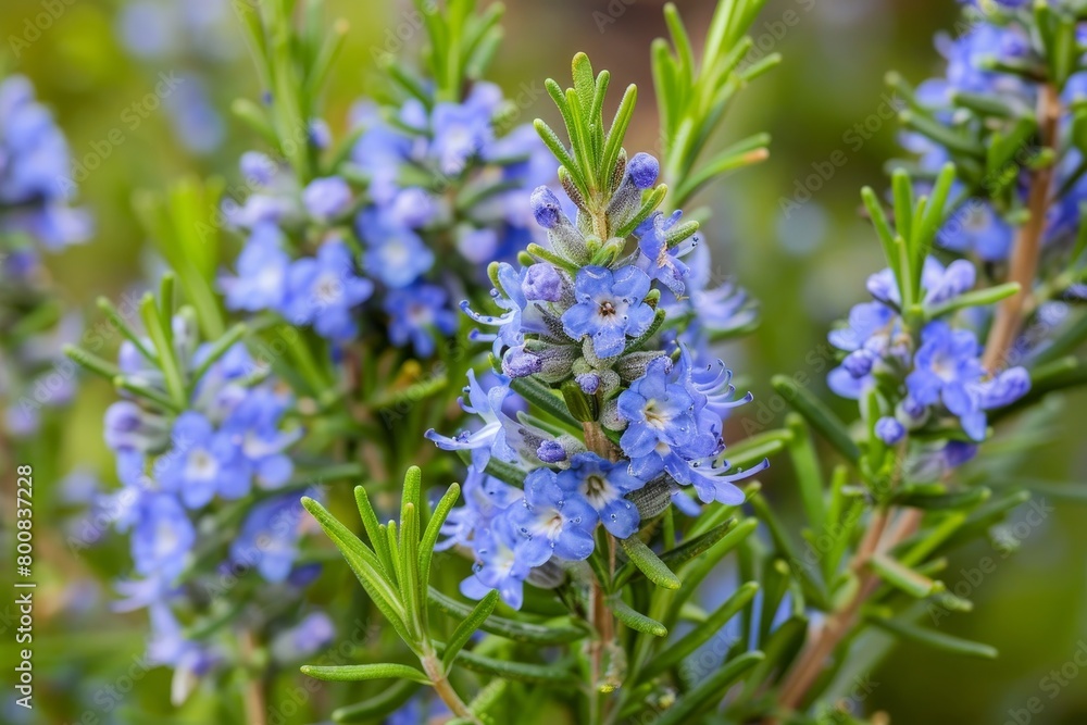 Close up of rosemary flowers blooming in spring Close up of rosemary flowers blooming in spring