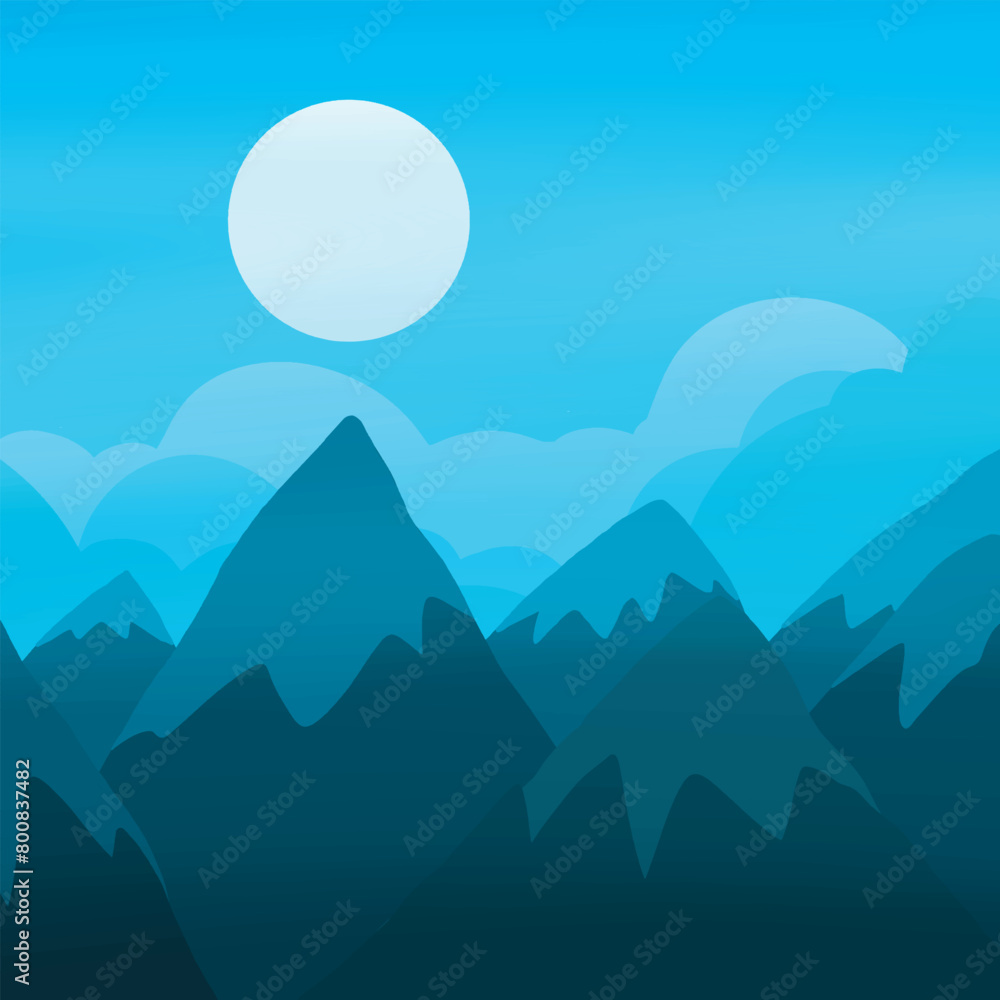 Nature Landscape Vector Illustration Art. Pictures for posters, postcards or covers