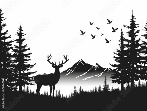 Deer in forest © Boomanoid