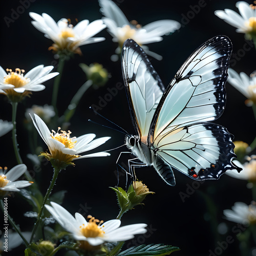 white butterfly on a camomile © Zetis