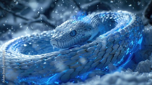 A beautiful and dangerous predatory snake Poisonous exotic reptile