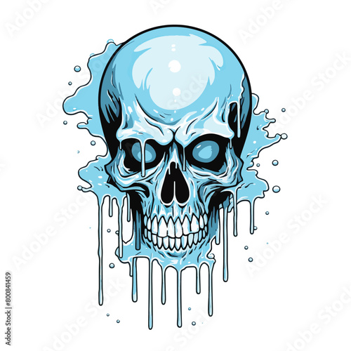 Frosty Undead Chilling Zombie Skull Vector Illustrative for your work's logos, T-shirt merchandise, stickers, label designs, posters, greeting cards, and advertising for business entities or brands.