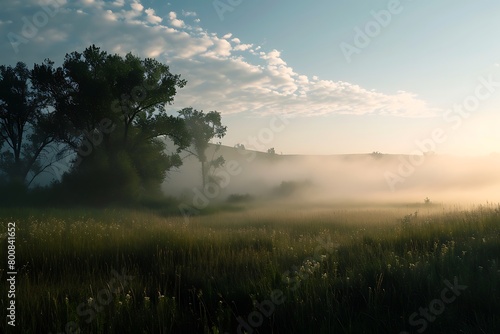 misty morning in the forest