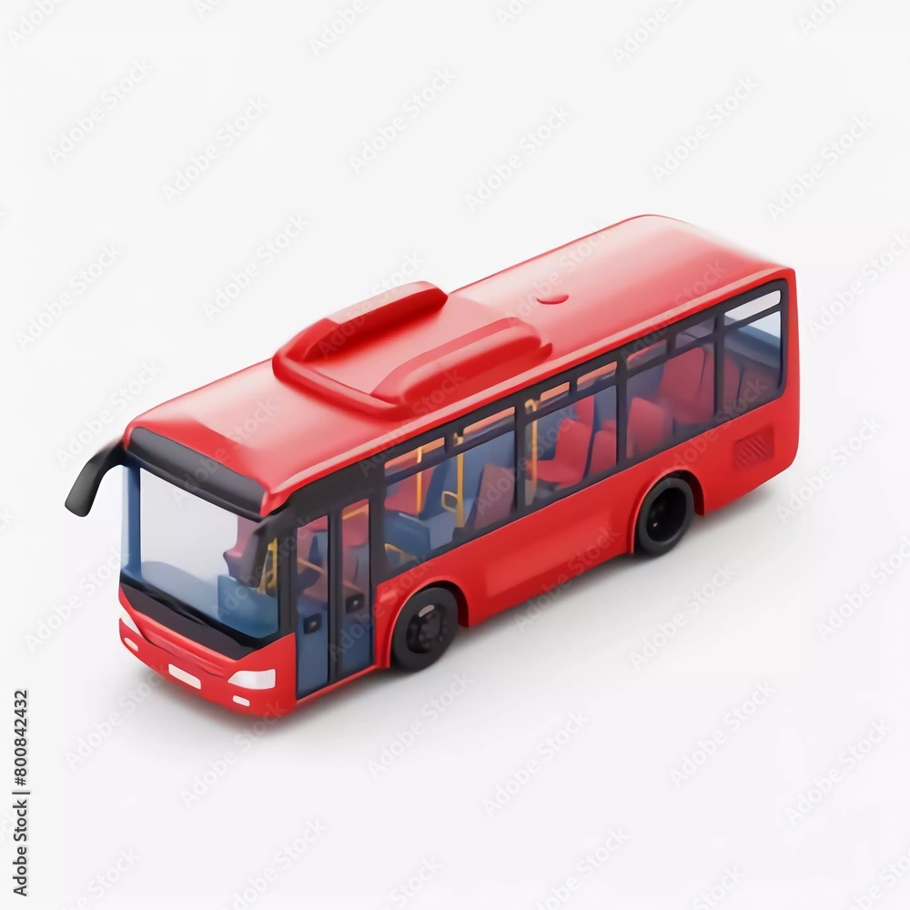 3d vector bus icon. Simple minimal illustration isolated on beautiful white background