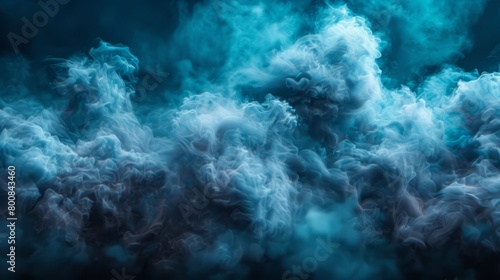  A significant volume of blue smoke rises from the ground