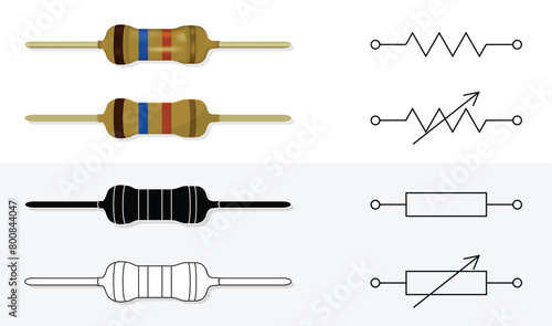 Resistor isolated electrical part vector resistor, resistance electronic symbol © Surkhab