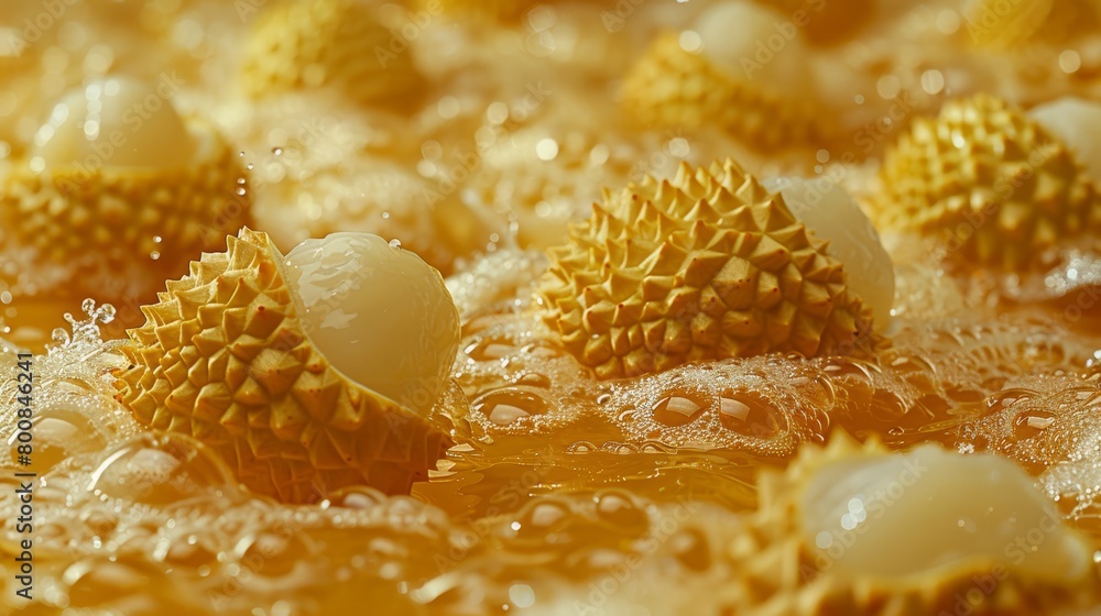 A tight shot of assorted fruits on a table, displaying water droplets on their surfaces A tight shot of assorted fruits on a table, displaying water droplets on their surfaces