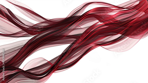 Velvety maroon lines weaving a tale of richness and allure, isolated on solid white background."