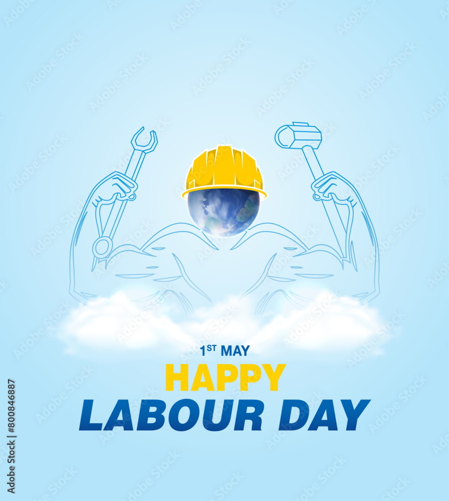 1st May Happy Labour Day illustration design for greetings 1st May Happy Labour Day illustration design for greetings