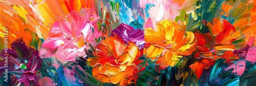 Beautiful floral background. Colorful flowers. Oil painting. Abstract art background. Beautiful background
