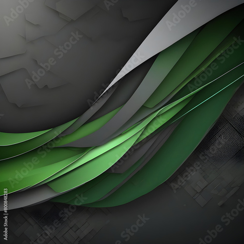 green and gray techno abstract background different layerson dark space with decoration