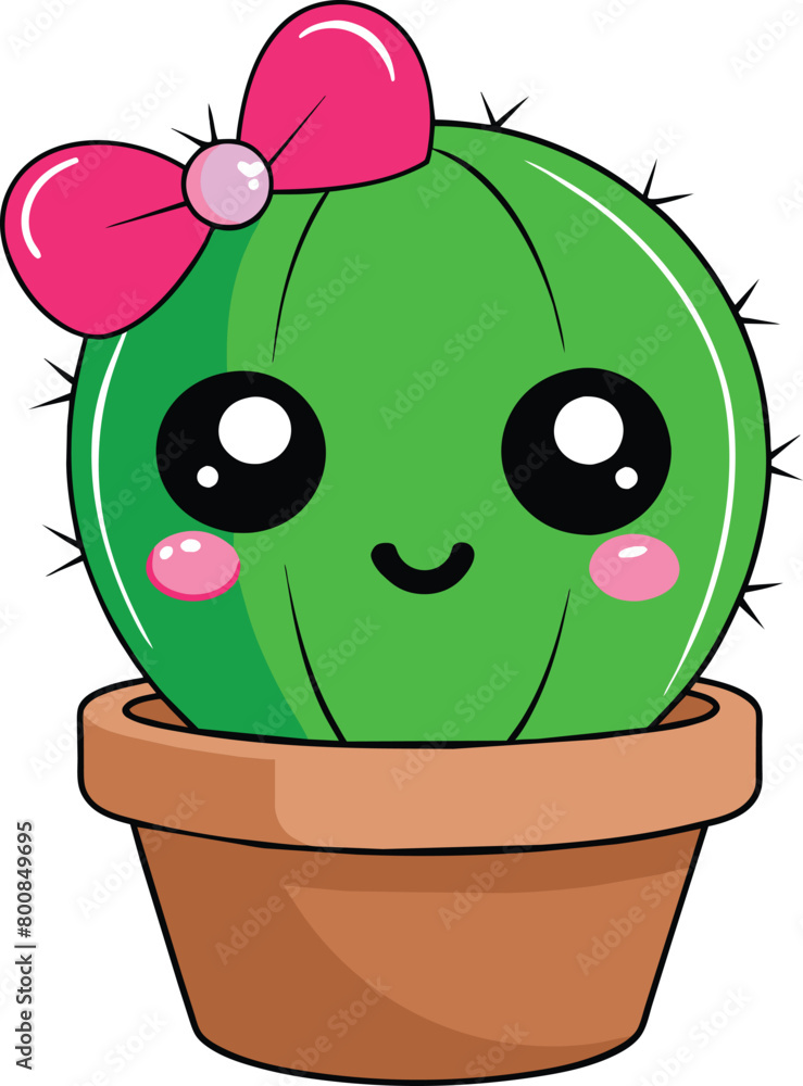 Cute Cactus Vector: Vibrant Illustration for Creative Projects Cute Cactus Vector: Vibrant Illustration for Creative Projects