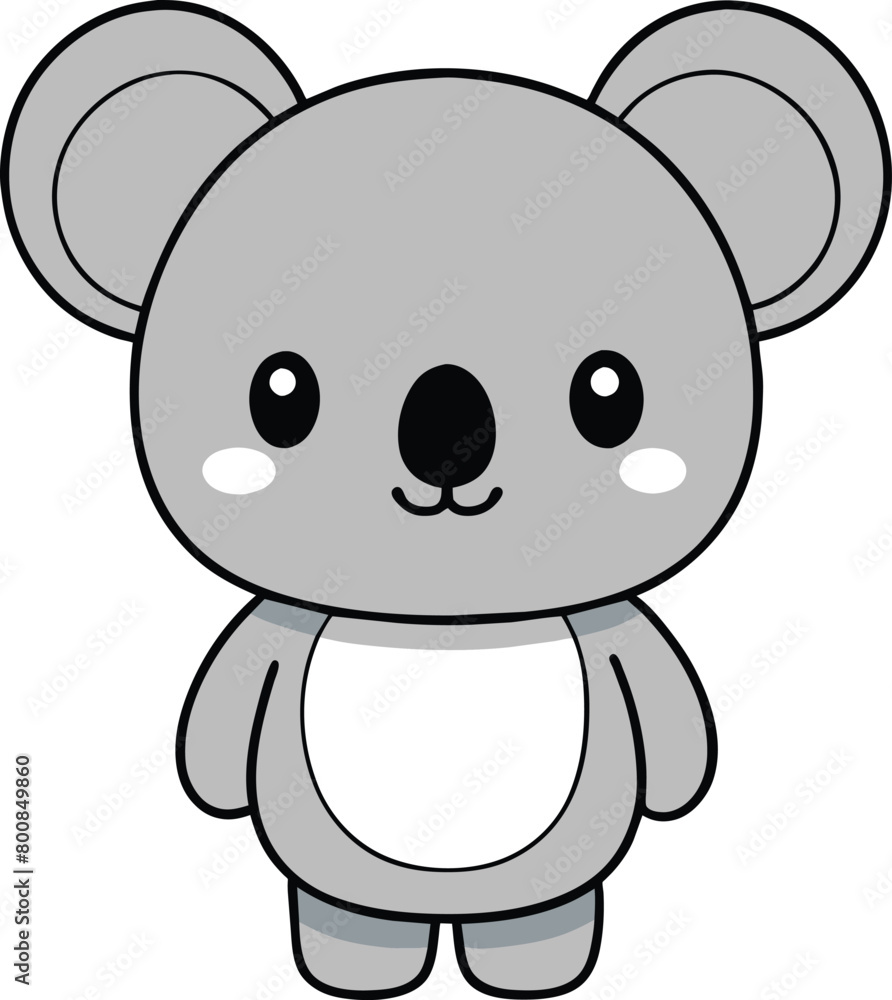 Minimalist Cute Koala Vector, Charming Illustration Minimalist Cute Koala Vector, Charming Illustration