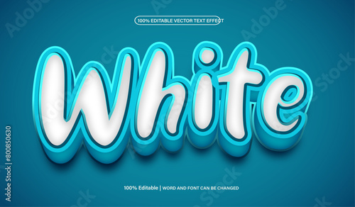 White blue 3d editable premium vector text effect