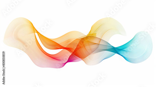 Spark your imagination and ignite your curiosity with whimsical gradient lines in a single wave style isolated on solid white background