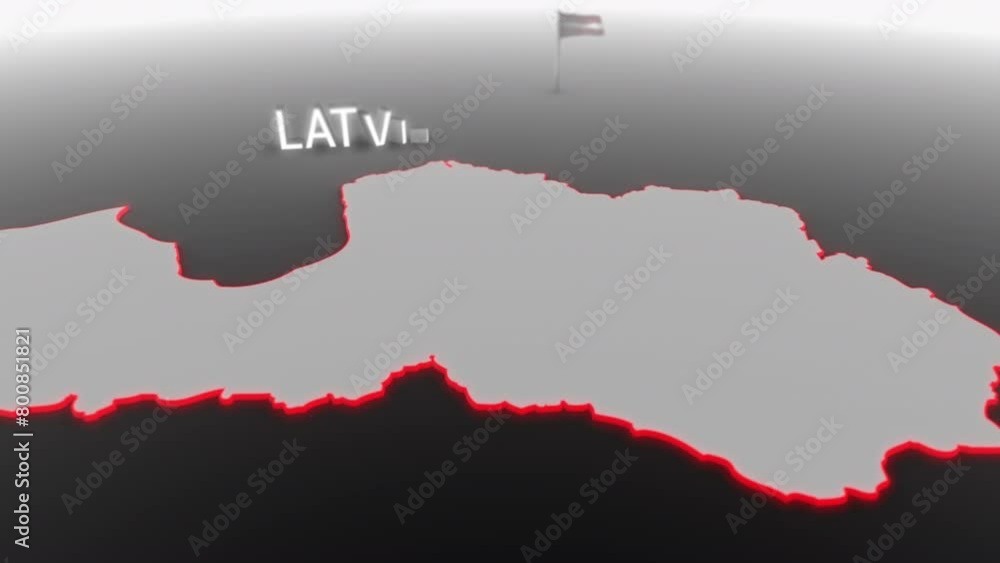 3d animated map of Latvia gets hit and fractured by the text “Violence” 3d animated map of Latvia gets hit and fractured by the text “Violence”
