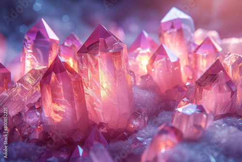3d render of violet and pink ice cubes, macro photography. Created with Ai