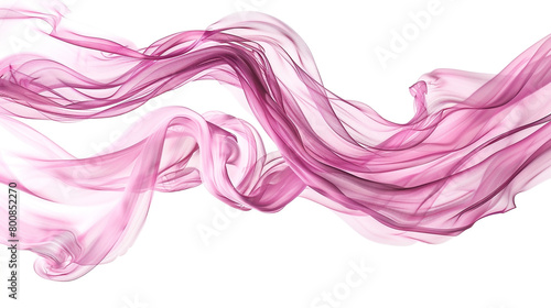 Soft blush pink strokes intertwining delicately  suggesting elegance and tenderness  isolated on solid white background. 