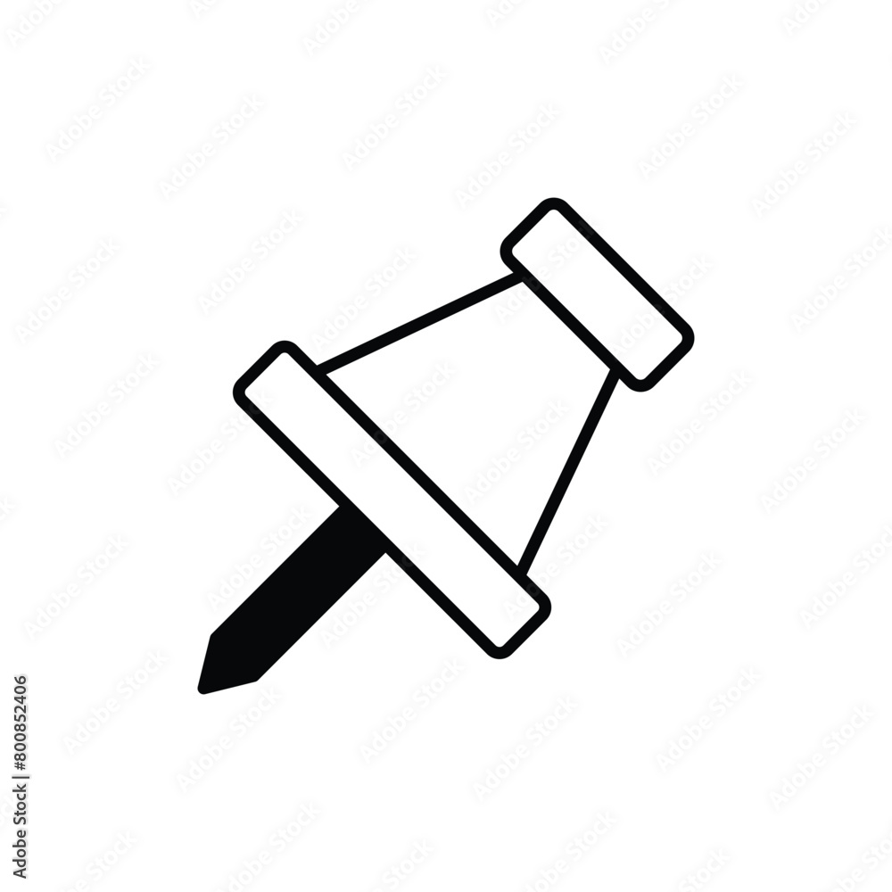 Push Pin icon design with white background stock illustration Push Pin icon design with white background stock illustration
