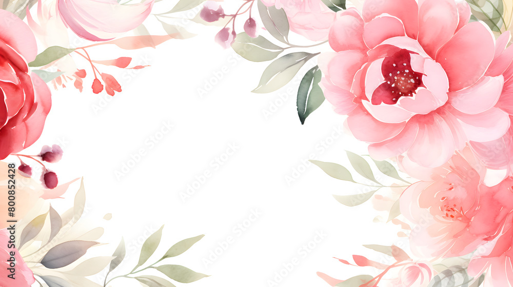 Digital vintage watercolor pink flowers abstract graphic poster web page PPT background